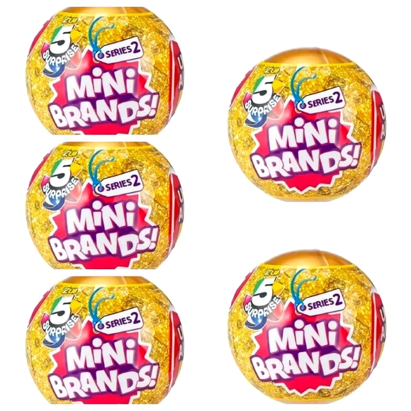 zuru Toys 5 Sealed Zuru 5 Surprise Mini Brands Series 2 Golden Ball